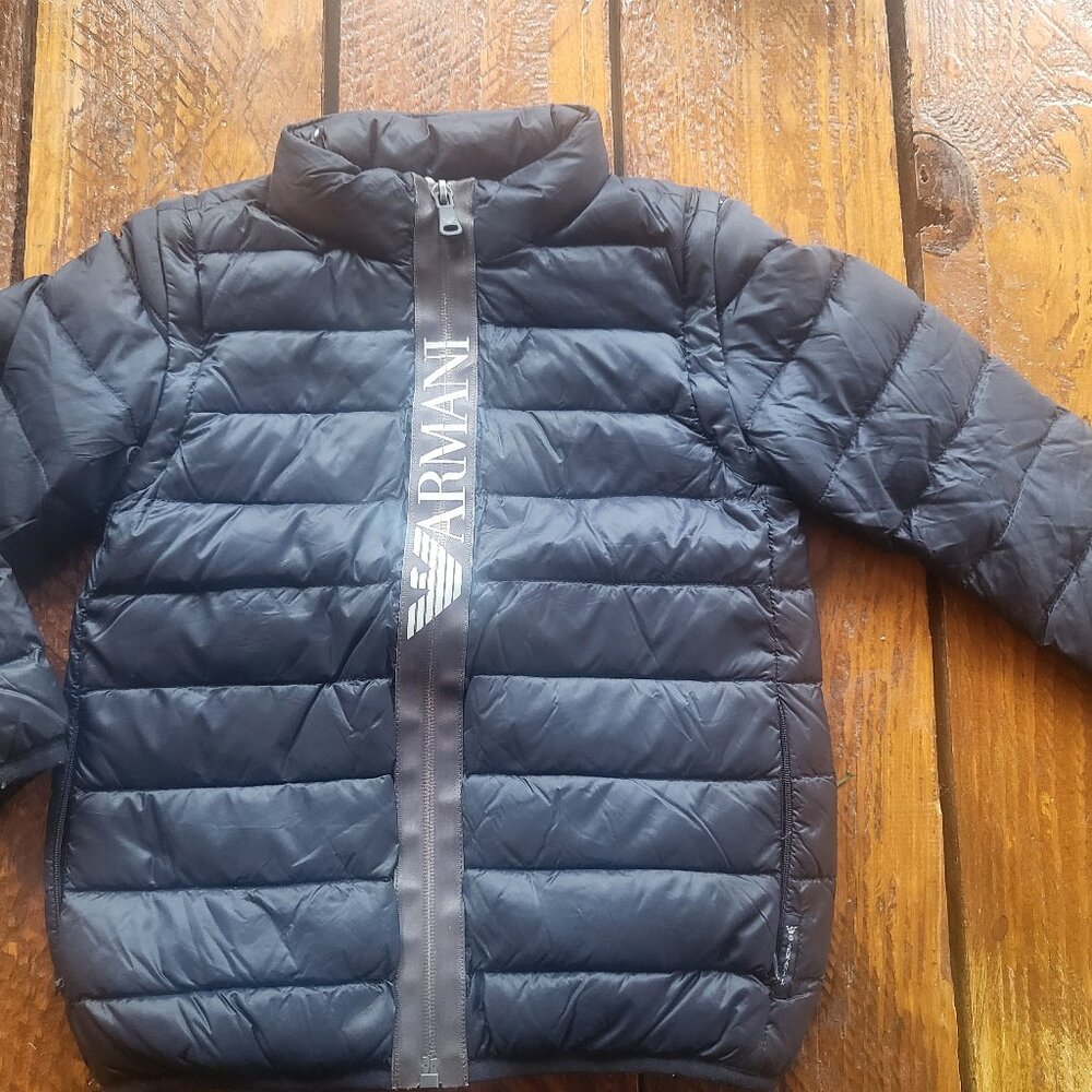 Armani Junior detachable sleeves puffer jacket